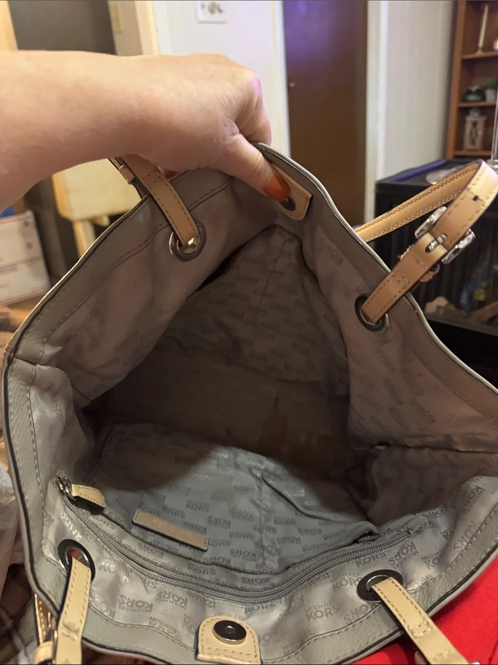 Michael Kors Bedford Gray Pebbled Leather Tote